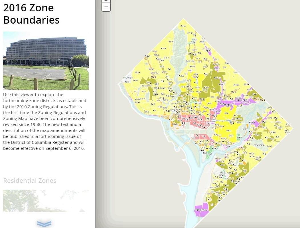 washington dc dekoupaj an zòn kat jeyografik