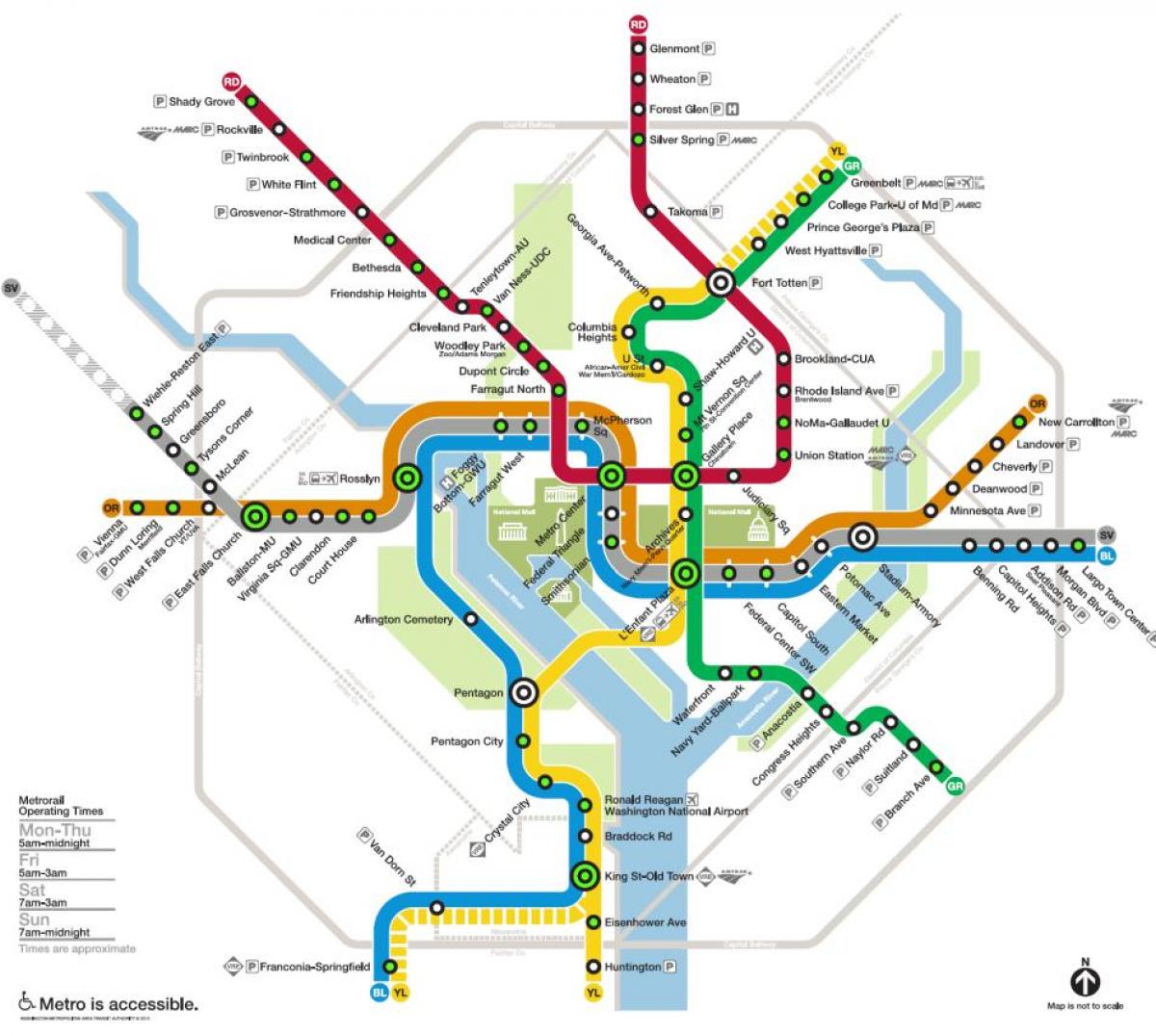 washington estasyon metro kat jeyografik