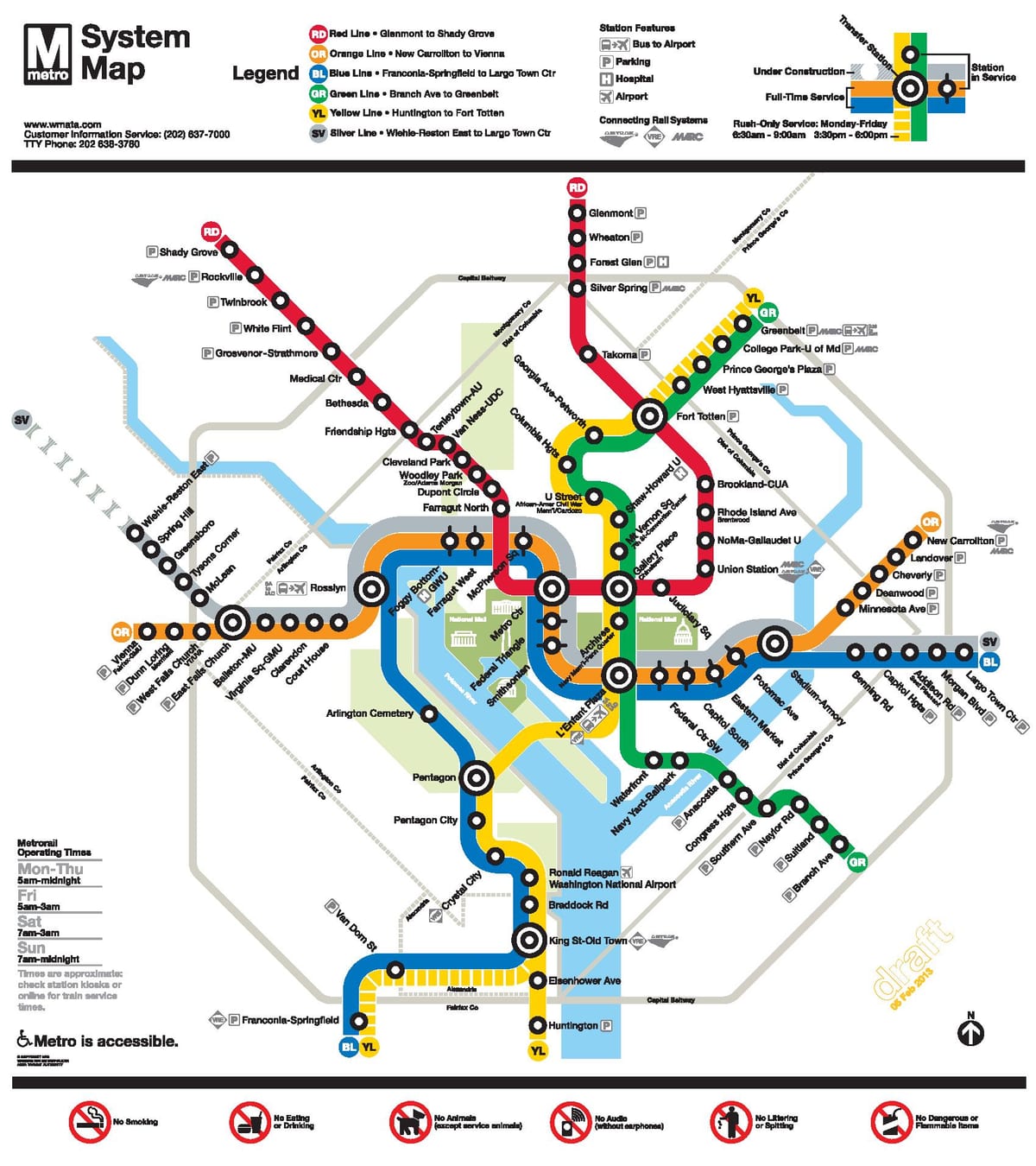 washington dc métro liy kat jeyografik