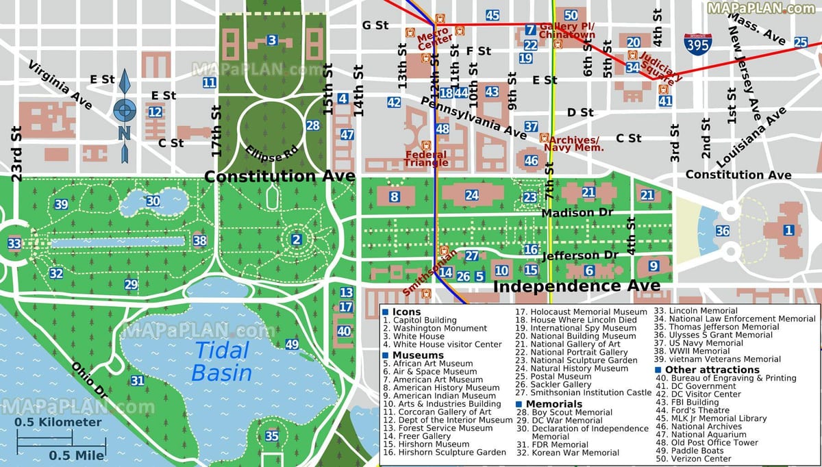 kat jeyografik nan washington dc sant komèsyal ak mize