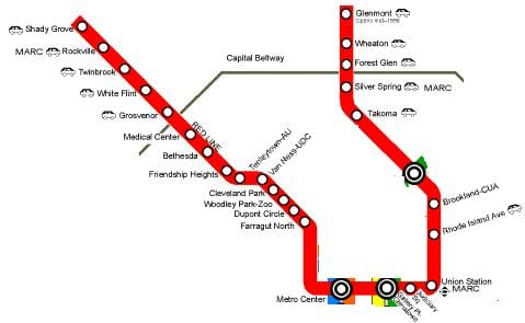 washington dc métro liy wouj la kat jeyografik