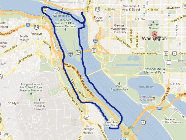 kat jeyografik nan potomac larivyè lefrat la nan washington dc