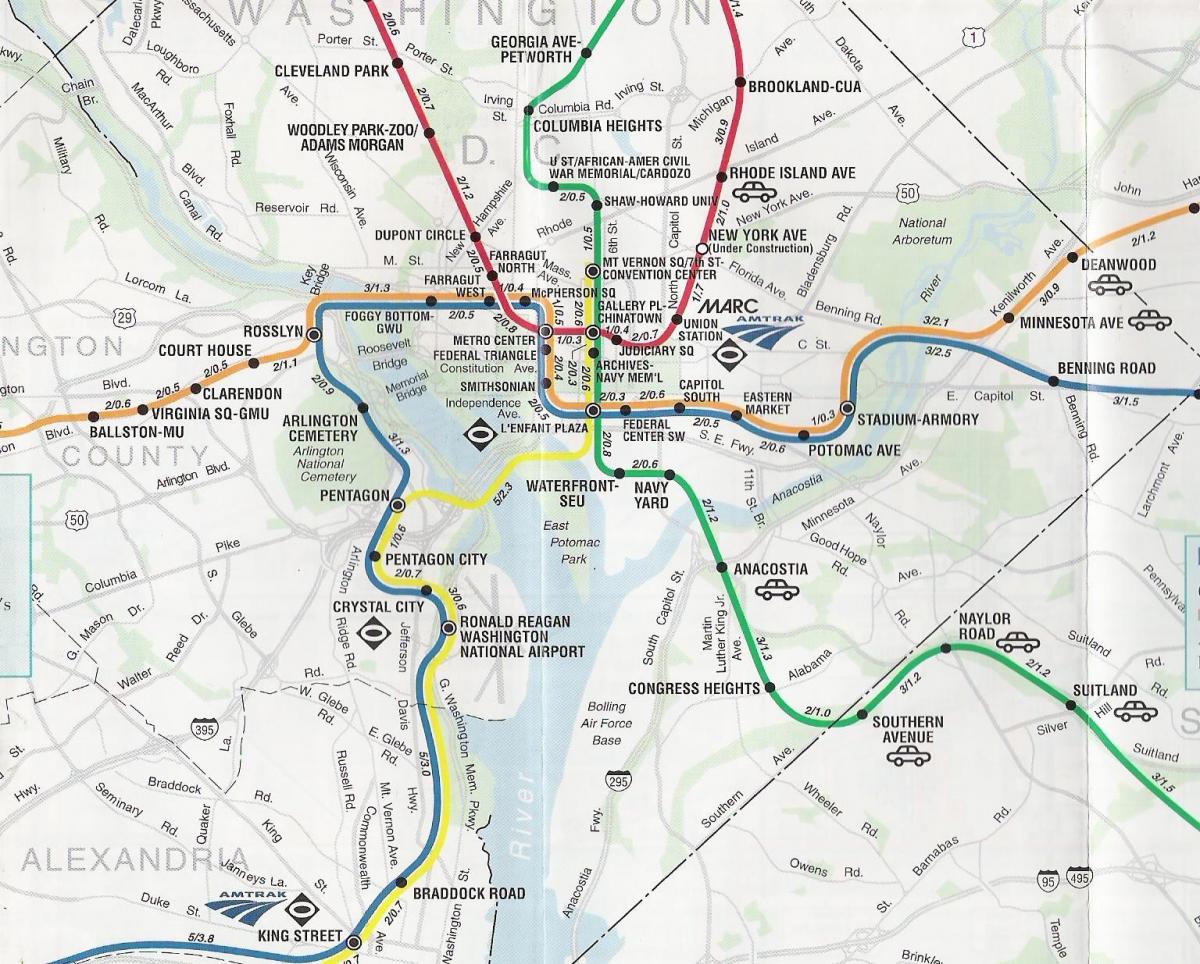 washington dc kat jeyografik lari ak estasyon métro