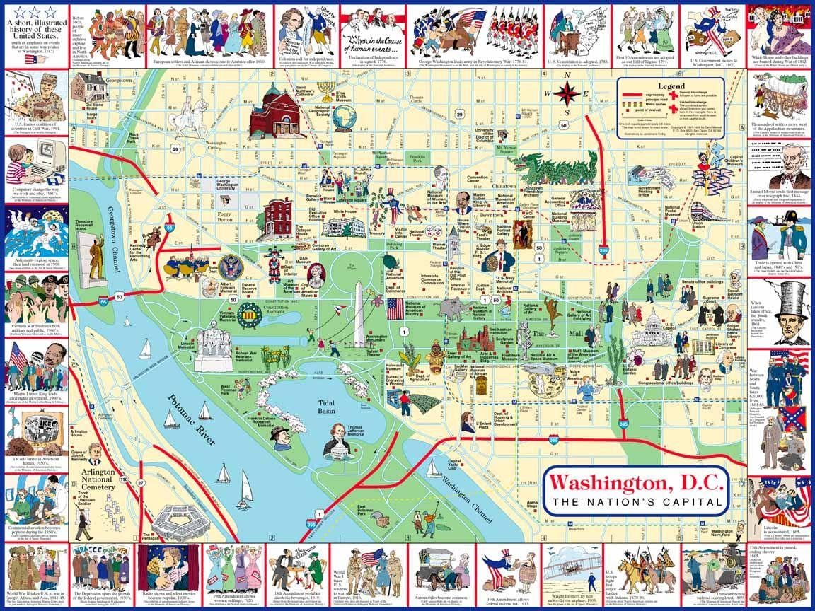 washington dc kat jeyografik pwen yo nan enterè