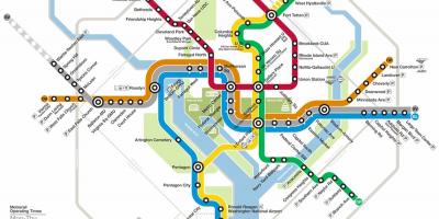 Washington dc metro sistèm kat jeyografik