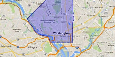 Nòdwès washington dc kat jeyografik