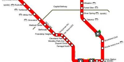 Washington dc métro liy wouj la kat jeyografik